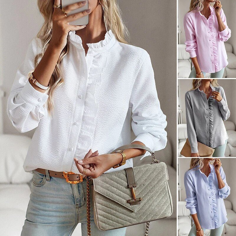 Reese — Pleated Long Sleeve Shirt