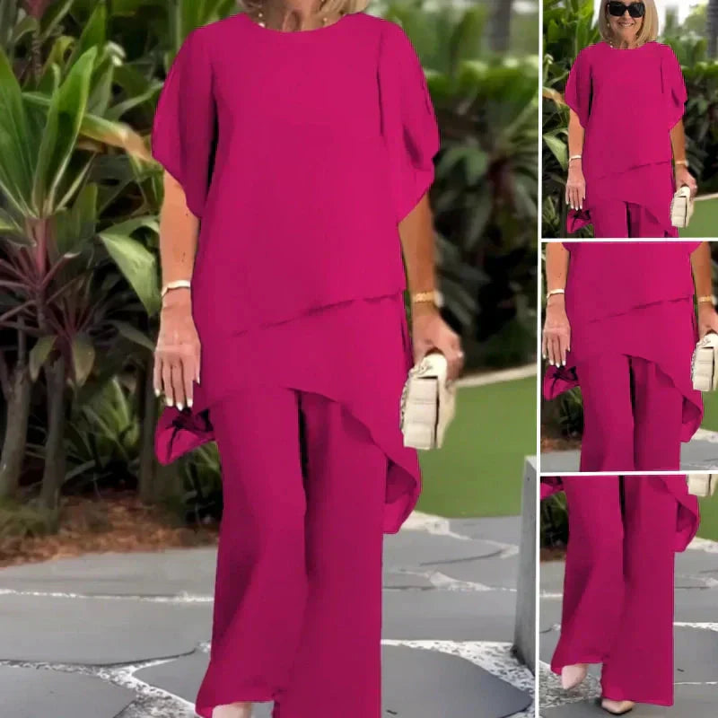 Delphine — Draped Palazzo Suit Set