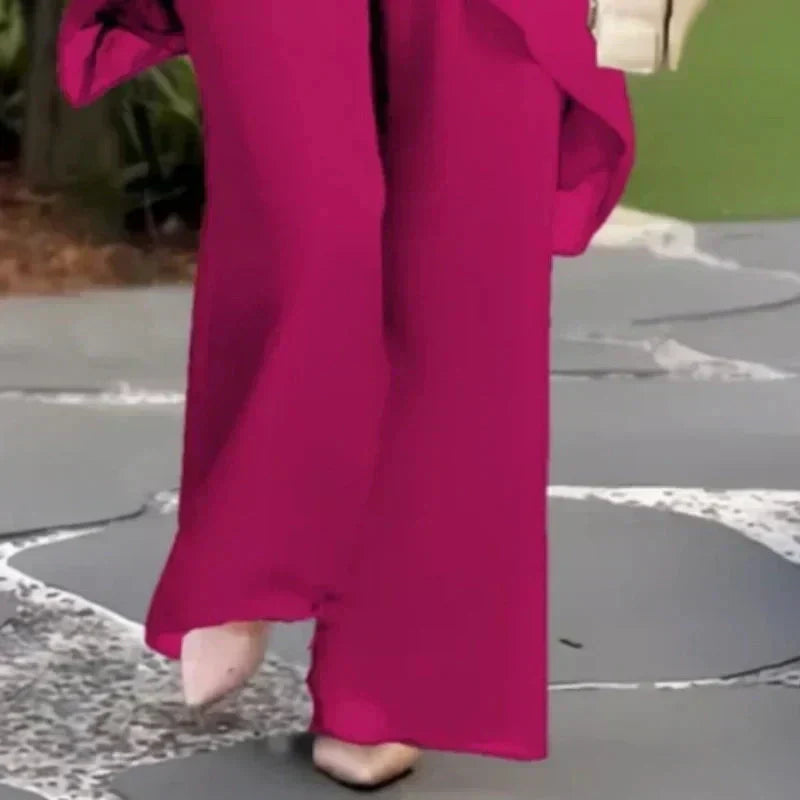 Delphine — Draped Palazzo Suit Set