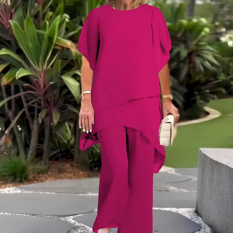 Delphine — Draped Palazzo Suit Set