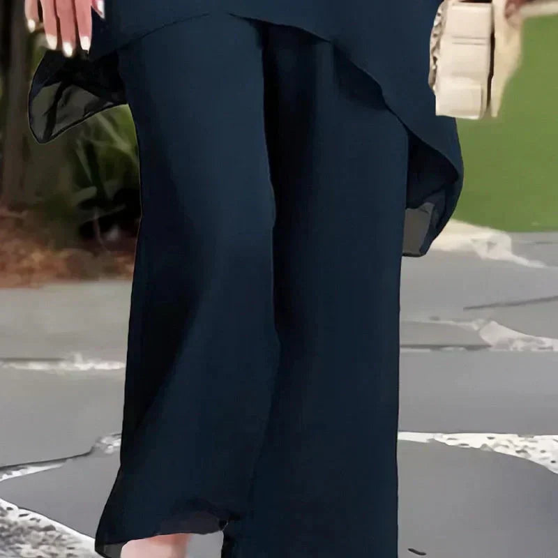 Delphine — Draped Palazzo Suit Set