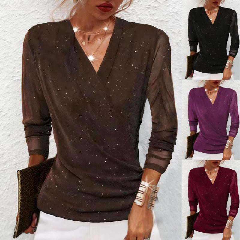 Jolie — Velvet Mesh Sparkle Top