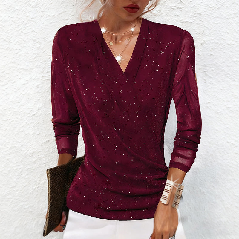Jolie — Velvet Mesh Sparkle Top