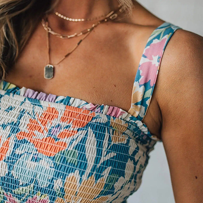 Odette — Smocked Floral Maxi Dress