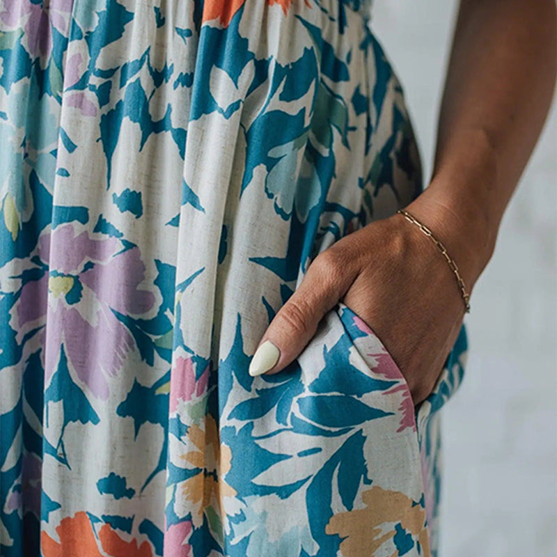 Odette — Smocked Floral Maxi Dress