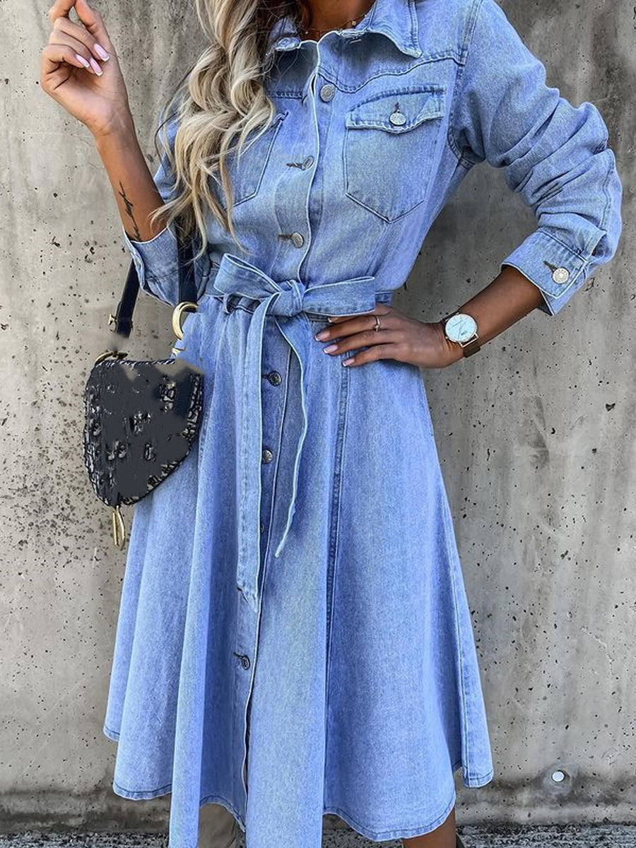 Long Sleeve Denim Dress